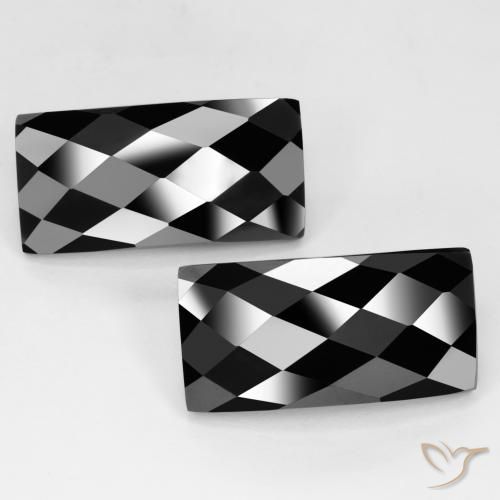 29.37 ctw Black Spinel Stones, Natural Spinel in Baguette Rose-Cut Shape for Sale