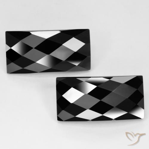 25.09 ctw Black Spinel Stones, Natural Spinel in Baguette Rose-Cut Shape for Sale