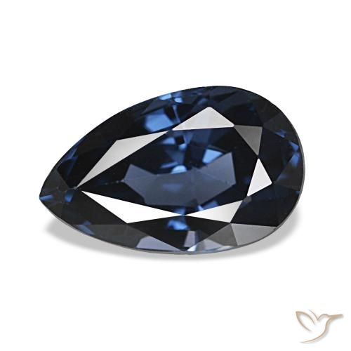 2.11ct Dark Blue Spinel, Pear Shape, VVS