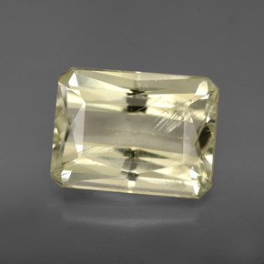 6.86 ct Yellow Spodumene Gemstone, Spodumene Gem in Octagon / Scissor Cut Shape for Sale.