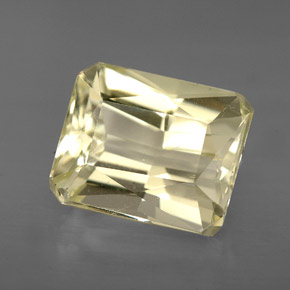 5.90 ct Yellow Spodumene Gemstone, Spodumene Gem in Octagon / Scissor Cut Shape for Sale.