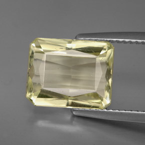 5.33 ct Yellow Spodumene Gemstone, Spodumene Gem in Octagon / Scissor Cut Shape for Sale.