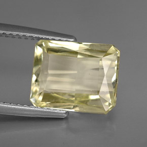 5.33 ct Yellow Spodumene Stone, Natural Spodumene in Octagon / Scissor Cut Shape for Sale
