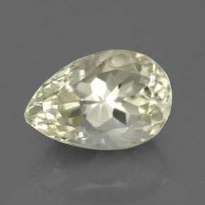 5.02 ct Yellow Spodumene Gemstone, Spodumene Gem in Pear Facet Shape for Sale.