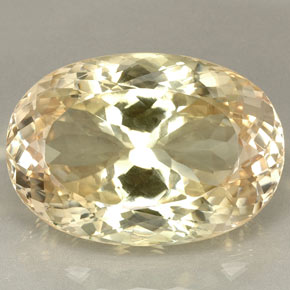 81.35 ct Yellow Spodumene Gemstone, Spodumene Gem in Oval Portuguese-Cut Shape for Sale.