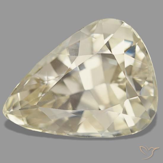 19.62 ct Yellow Spodumene Gemstone, Spodumene Gem in Pear Facet Shape for Sale.