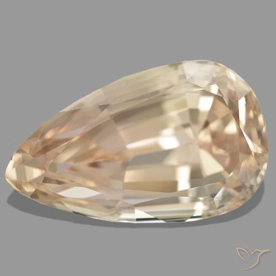 61.88 ct Orange Spodumene Gemstone, Spodumene Gem in Pear Facet Shape for Sale.