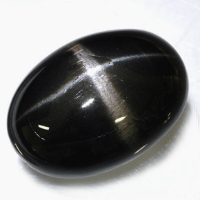 39.09 ct Black Star Diopside Gemstone, Star Diopside Gem in Oval Cabochon Shape for Sale.