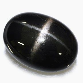 39.09 ct Black Star Diopside Stone, Natural Star Diopside in Oval Cabochon Shape for Sale