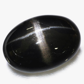 Star Diopside Gemstone in 25.1 x 18 mm Size for Sale, Star Diopside Stone in Black Color