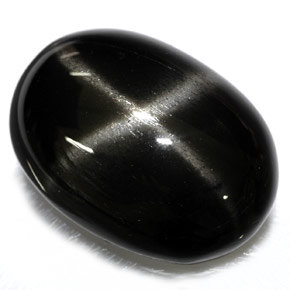26.40 ct Black Star Diopside Gemstone, Star Diopside Gem in Oval Cabochon Shape for Sale.