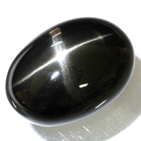 48.47 ct Black Star Diopside Gemstone, Star Diopside Gem in Oval Cabochon Shape for Sale.