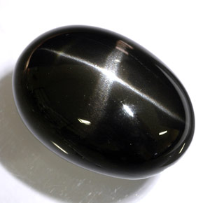 Star Diopside Gemstone in 25.3 x 18.3 mm Size for Sale, Star Diopside Stone in Black Color