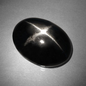 37.46 ct Black Star Diopside Stone, Natural Star Diopside in Oval Cabochon Shape for Sale