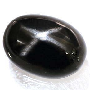 34.95 ct Black Star Diopside Gemstone, Star Diopside Gem in Oval Cabochon Shape for Sale.