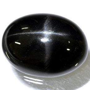 24.45 ct Black Star Diopside Gemstone, Star Diopside Gem in Oval Cabochon Shape for Sale.