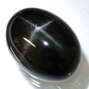 24.45 ct Black Star Diopside Stone, Natural Star Diopside in Oval Cabochon Shape for Sale