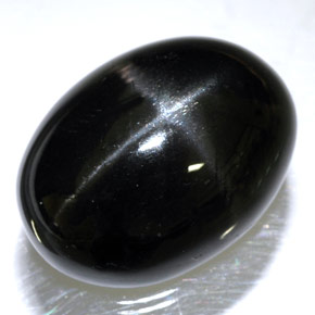 Star Diopside Gemstone in 20 x 15 mm (calibrated) Size for Sale, Star Diopside Stone in Black Color