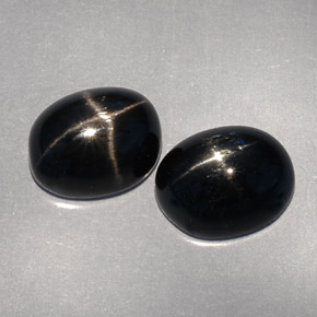 Star Diopside Gemstone in 10 x 8 mm (calibrated) Size for Sale, Star Diopside Stone in Black Color