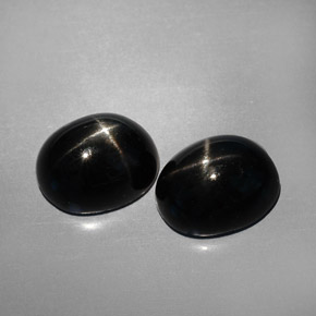 7.43 ct Black Star Diopside Gemstone, Star Diopside Gem in Oval Cabochon Shape for Sale.