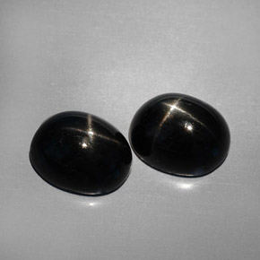 7.43 ct Black Star Diopside Stone, Natural Star Diopside in Oval Cabochon Shape for Sale