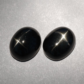 7.38 ct Black Star Diopside Gemstone, Star Diopside Gem in Oval Cabochon Shape for Sale.