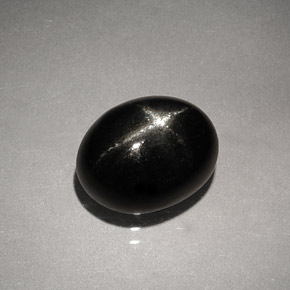 4.13 ct Black Star Diopside Gemstone, Star Diopside Gem in Oval Cabochon Shape for Sale.