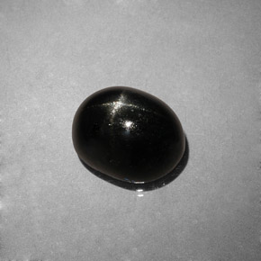 4.04 ct Black Star Diopside Gemstone, Star Diopside Gem in Oval Cabochon Shape for Sale.
