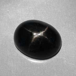 3.95 ct Black Star Diopside Gemstone, Star Diopside Gem in Oval Cabochon Shape for Sale.