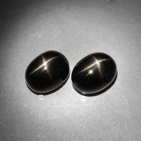 Star Diopside Gemstone in 9 x 7 mm (calibrated) Size for Sale, Star Diopside Stone in Black Color