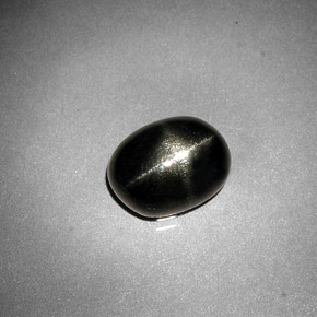 2.38 ct Black Star Diopside Gemstone, Star Diopside Gem in Oval Cabochon Shape for Sale.