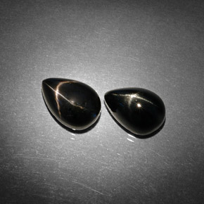 6.21 ct Black Star Diopside Stone, Natural Star Diopside in Pear Cabochon Shape for Sale