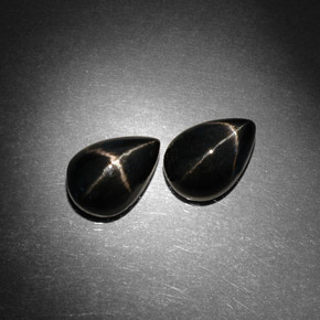 6.03 ct Black Star Diopside Stone, Natural Star Diopside in Pear Cabochon Shape for Sale