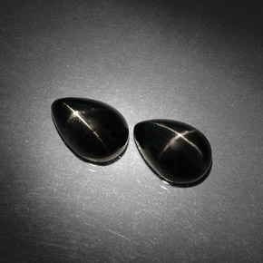 5.47 ct Black Star Diopside Stone, Natural Star Diopside in Pear Cabochon Shape for Sale