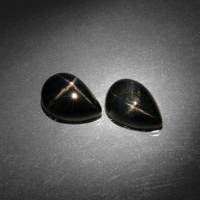 5.83 ct Black Star Diopside Stone, Natural Star Diopside in Pear Cabochon Shape for Sale