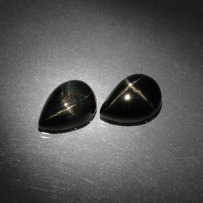 Star Diopside Gemstone in 10 x 7 mm (calibrated) Size for Sale, Star Diopside Stone in Black Color