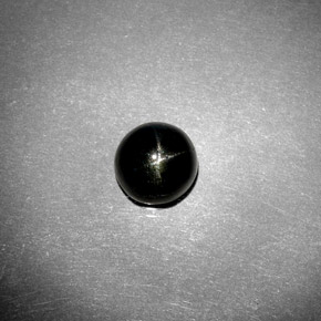 2.12 ct Black Star Diopside Gemstone, Star Diopside Gem in Round Cabochon Shape for Sale.