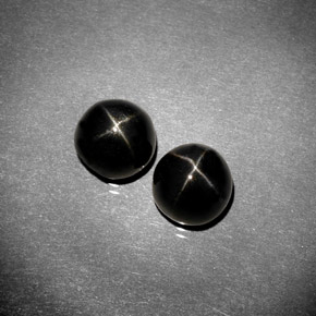 4.43 ct Black Star Diopside Gemstone, Star Diopside Gem in Round Cabochon Shape for Sale.
