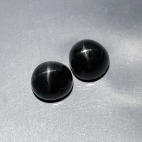 Star Diopside Gemstone in 7.1 x 6.7 mm Size for Sale, Star Diopside Stone in Black Color