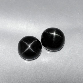 3.88 ct Black Star Diopside Stone, Natural Star Diopside in Round Cabochon Shape for Sale