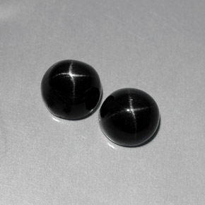 4.58 ct Black Star Diopside Stone, Natural Star Diopside in Round Cabochon Shape for Sale