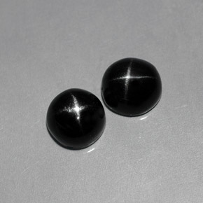 Star Diopside Gemstone in 7.3 x 7 mm Size for Sale, Star Diopside Stone in Black Color