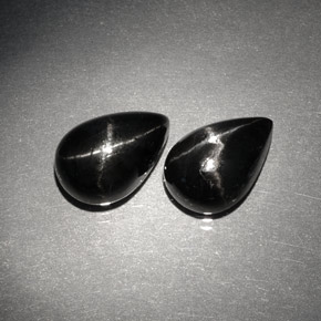 5.45 ct Black Star Diopside Stone, Natural Star Diopside in Pear Cabochon Shape for Sale