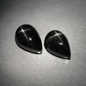 Star Diopside Gemstone in 10 x 7 mm (calibrated) Size for Sale, Star Diopside Stone in Black Color