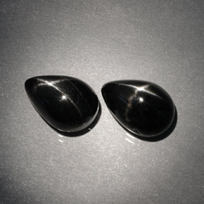 5.52 ct Black Star Diopside Stone, Natural Star Diopside in Pear Cabochon Shape for Sale