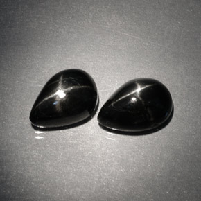 Star Diopside Gemstone in 10 x 7 mm (calibrated) Size for Sale, Star Diopside Stone in Black Color