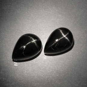 6.26 ct Black Star Diopside Stone, Natural Star Diopside in Pear Cabochon Shape for Sale