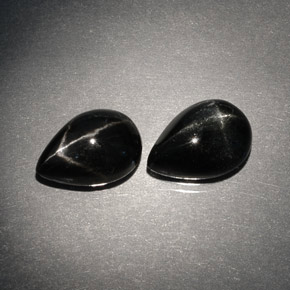 4.65 ct Black Star Diopside Stone, Natural Star Diopside in Pear Cabochon Shape for Sale