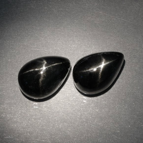6.87 ct Black Star Diopside Stone, Natural Star Diopside in Pear Cabochon Shape for Sale
