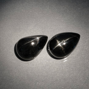 5.78 ct Black Star Diopside Stone, Natural Star Diopside in Pear Cabochon Shape for Sale